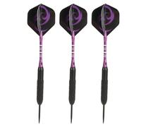RiToEasysports Juego de Dardos Profesionales con Punta de Acero, Punta de Metal con Barril de Hierro Antideslizante, Ejes y Plumas de Aluminio, para Juegos de Diana, Hogar, Pub, Bar, Fiesta (Purple)