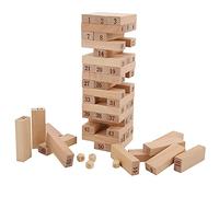 RiToEasysports Juego de Juguetes de Construcción Tumble Tower con 51 Bloques de Madera para Noches de Juegos para Niños y Adultos