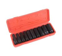 RiToEasysports Juego de Llaves de Vaso de Impacto Profundo de 1,2 Pulgadas, Acero Al Cromo Vanadio, 10 Piezas, Juego de Herramientas de Vaso de Impacto de 6 Puntos, 78 Mm de Longitud, Alta Dureza