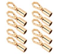 RiToEasysports Juego de Mosquetones con Extremo de Cuerda con Material de Aleación de Zinc para Colgar y Decorar Artesanías de Cuero, 10 Juegos con Tornillos de 10 Mm (Gold)