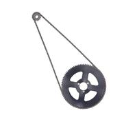 RiToEasysports Juego de Piñones de Cadena 25H, Piñón Delantero de Acero de 10 Mm 15T, Piñón Trasero de 29 Mm 80T, Cadena de Transmisión de 146 Eslabones, Amplia Compatibilidad para Mini