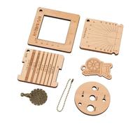 RiToEasysports Juego de Reglas de Calibre para Tejer de Madera, Herramientas Portátiles de Medición de Hilo de 7 Piezas para Uso Doméstico y de Estudio, Hechas de Madera de Haya