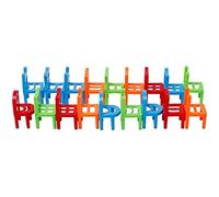 RiToEasysports Juego de Sillas Apilables para Equilibrio, Juego de Torres de Equilibrio Multijugador con 18 Sillas de Plástico para Fiesta Familiar