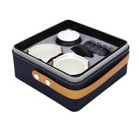 RiToEasysports Juego de té Portátil Gongfu, Tetera de Cerámica con 3 Tazas y Bolsa de Viaje, Juego de té Asiático para Adultos, Oficina, Viajes, Hogar, Al Aire y Regalo