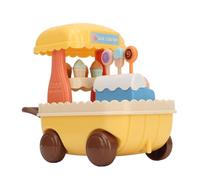 RiToEasysports Juguete De Carrito De Helado, Juego De Roles De Plástico Ecológico para Niños con Ruedas Móviles Y Accesorios para Dulces, para Regalos De Cumpleaños Y Vacaciones