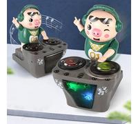 RiToEasysports Juguete Eléctrico de Cerdito DJ, Cerdito Musical Que Baila