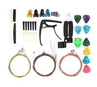 RiToEasysports Kit de Accesorios para Guitarra, Cejilla Profesional con Almohadilla de Silicona y 3 Juegos de 6 Cuerdas, para Guitarra Acústica, Eléctrica, Ukelele, Banjo, Mandolina
