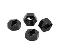 RiToEasysports Kit de Cubo Hexagonal de Rueda de 14 Mm, Adaptador de Actualización de Aleación de Aluminio con Herramienta de Enchufe Cruzado, para Coches Senton y 1/10 RC (Black)