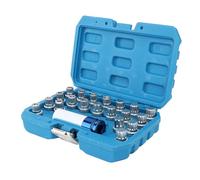 RiToEasysports Kit de Herramientas para Quitar Tuercas de Bloqueo de Rueda Juego de Llaves de Vaso para Quitar Tuercas de Rueda de Metal 21 Piezas con Adaptador de Accionamiento de 1 2 Pulgadas OEM