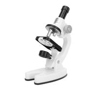 RiToEasysports Kit de Microscopio para Niños con Lente de Vidrio óptico, Microscopio 200X 1200X para Niños, Base Giratoria con Soporte para Teléfono con Luz LED, Aprendizaje Científico para (White)
