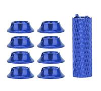 RiToEasysports Kit de Tuercas de Aluminio para Interruptor de Engranaje de Transmisor RC, 8 Tuercas con Herramienta de Extracción para Decoración del Mando a Distancia FUTABA JR Frsky (Oscuro)