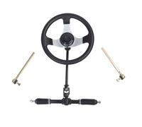 RiToEasysports Kit de Volante de 300 Mm Kit de Volante de Go Kart de Acero con Funda de Eje Ajustable y Cremallera de Engranaje Caja de Dirección de 435 Mm para Carrito de Go Kart UTV 110 125 140 150
