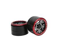 RiToEasysports Llantas de Rueda RC Beadlock de 2,2 Pulgadas, Aleación de Aluminio, Cubo de Rueda de Metal de 5 Radios, Diámetro de 63 Mm para Axial SCX10, D90, GEN8 (Rojo)
