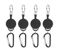 RiToEasysports Llavero telescópico de 4 Piezas, antirrobo, Llavero retráctil Creativo, Soporte de mosquetón de Cuerda de Nailon para teléfonos móviles, Carteras