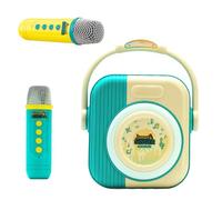 RiToEasysports Máquina de Karaoke Juego de Altavoces con Micrófono Inalámbrico Portátil con 2 Micrófonos para Fiestas en Casa Al Aire Libre, KTV Recargable con Sonido Envolvente 3D ABS para Niños