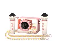 RiToEasysports Máquina de karaoke portátil, con 2 micrófonos inalámbricos y batería 650 mAh, altavoz Bluetooth 5.3, para hogar fiesta exterior camping viajes familia amigos eventos al aire libre