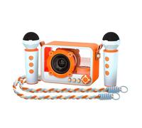 RiToEasysports Máquina karaoke, 2 micrófonos inalámbricos y altavoz portátil 5.3 con batería 650 mAh, dual para fiestas en casa, camping, viajes, entretenimiento familiar