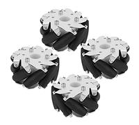 RiToEasysports Mecanum Ruedas Conjunto de 100 Mm 4pcs Omnidirectional Wheel Set Omni Robot Ruedas para Robot Car 14162 con Rodamientos de Aluminio Rodillas de Goma Rollers 9 Rollers por Capacidad de