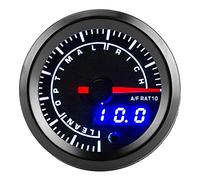 RiToEasysports Medidor Universal de Relación Aire- Medidor Digital de de Aire de Plástico 52 Mm Pantalla LED de 7 Colores Instrumento de Automóvil de Banda Estrecha de 12 V para Conductores que