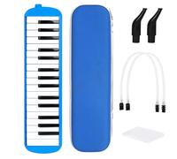 RiToEasysports Melódica de 32 Teclas, Instrumento de Piano de Aire de Material ABS con Tubos Dobles, Ideal para Principiantes y Estudiantes que Aprenden Música (BLUE)