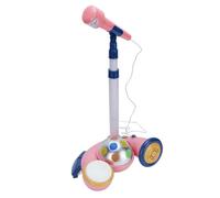 RiToEasysports Micrófono para niños con soporte, máquina de karaoke de ABS para niños con amplificador de sonido y funciones de aprendizaje, para uso en casa y escuela