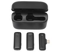 RiToEasysports Micrófono Wireless Lavalier, Clips en la Solapa Mini Micrófono Portátil con Estuches de Carga, Duración de la Batería Larga, Emparejamiento Rápido para Grabación de Video,