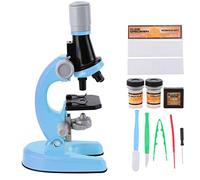 RiToEasysports Microscopio para Niños 40X-1200X, Imágenes ópticas Profesionales con Luz LED y Ajuste Giratorio de 90 Grados, Cultivar la Capacidad Práctica, Regalo Educativo Seguro para Niños (Blue)