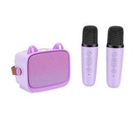 RiToEasysports Mini Máquina de Karaoke para Niños, Material ABS, con 2 Micrófonos, Entretenimiento en el Hogar y en Viajes para Niños y Niñas (Purple)