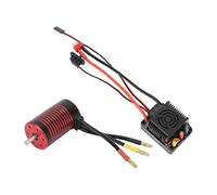 RiToEasysports Motor sin Escobillas de 1200W, Cubierta de Aluminio CNC de Rotor de Alto par de 4 y 12 Ranuras con ESC de 80A, para Camión de Coche RC 1/8 (3100KV)