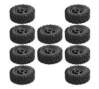 RiToEasysports Neumáticos de Goma 6WD con Buje de Rueda de Aleación de Aluminio, Textura de Alto Agarre para Piezas de Mejora de Coches RC WPL B24 B36 1/16 (Black)