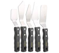 RiToEasysports Palette Spatula Set Cuchillo de Pintura Acrílico de Aceite de Acero Inoxidable para Mezclar Agregados de Rascado 5pc de Madera Negra