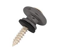 RiToEasysports Paquete de 10 cierres de metal para correa de guitarra, para bajo eléctrico, ukelele, color plateado (negro)