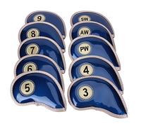 RiToEasysports Paquete de 10 Fundas para la Cabeza de Hierro para planchas de Golf, Fundas Protectoras Impermeables para la Cabeza del Club de de Hierro PU(Azul) Golf