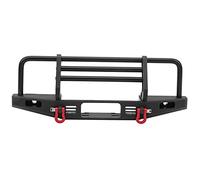 RiToEasysports Parachoques RC de Metal Parachoques Delantero Negro con 2 Luces LED Montaje Ajustable 3 Soportes y Ganchos de Remolque para 1 10 RC Car para Usuarios de SCX10 90046 Trail Crawler