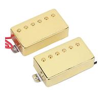 RiToEasysports Pastilla Humbucker de 2 Piezas para Guitarra Eléctrica, Latón Dorado + Imán Alnico5, Material Duradero, Sonido Completo Redondo, Ideal para Música Rock Heavy Metal