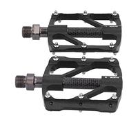 RiToEasysports Pedales de Bicicleta de Montaña, Pedales de Bicicleta de Carretera Aleación de Aluminio CNC con Clavos Antideslizantes, Eje Ligero de Fibra de Carbono de 3 Rodamientos, para (Black)