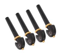 RiToEasysports Peguas de Violín de Madera ébano Premium con Diseño Flores Talladas - Accesorios Boj - No Frotando Cadenas 4pcs Ideales para el Voto Violín (Concha de abulón)