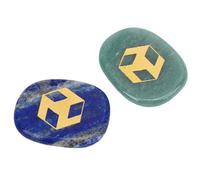 RiToEasysports Piedras de Cristal de Chakra con Patrón Geométrico Dorado, Lapislázuli y Aventurina Piedras Curativas para Meditación, Regalos Espirituales para Mujeres Decoración del Hogar