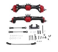 RiToEasysports Piezas RC, Juego de Eje Trasero Delantero RC Construcción de Nylon Mayor Distancia Al Suelo para Axial SCX10 y SCX10 II Escala 1:10 Control Remoto Crawler (Negro Rojo)