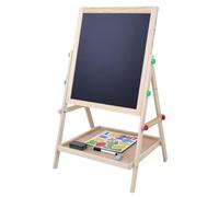 RiToEasysports Pizarra de Doble Cara para Niños, Caballete de Madera | Madera de Pino de Primera Calidad, Fuerte y Duradero, Diseño Antivuelco, Bordes Pulidos sin Juntas para Seguridad,