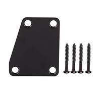RiToEasysports Placa de Mástil de Guitarra, Placa de Mástil de Guitarra Eléctrica, bajo, de de Metal Trapezoidal de 4 Orificios con Tornillos para Reemplazo de Telecaster (BLACK)