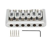RiToEasysports Puente de Guitarra Eléctrica, Puente Fijo Rígido de 76 Mm con Llave de Tornillos para Actualización de Guitarra Eléctrica (SILVER)