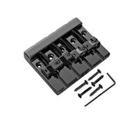 RiToEasysports Puente de Guitarra Reemplazo de Puente de bajo de 4 Cuerdas con Monturas de Latón, Kit de Montaje Estable Mejorado para Actualización de bajo Eléctrico (BLACK)