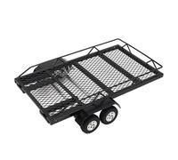 RiToEasysports Remolque RC 1 18 Escala Montaje de Enganche de Metal Eje Doble con 4 Neumáticos Piezas de Actualización RC Remolque Estable de Carga Alta para 1 18 Crawler Car Off Road Trail Use