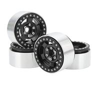 RiToEasysports Rueda de Coche RC, Llantas de Rueda RC de Repuesto de Aleación de Aluminio Profesional, Mecanizadas CNC con Diseño de Bloqueo único, para Axial SCX10 90046 AXI 03007 MST 1/10 (Black)