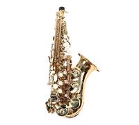 RiToEasysports Saxofón, Conjunto de Instrumentos de Saxofón Soprano de Latón Plano B Profesional para Niños Práctica Principiante (GOLD)