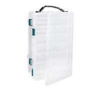 RiToEasysports Señuelo de pesca equipo de almacenamiento contenedor de cebos dobles cebos de plástico mango con agujeros de drenaje para accesorios de pesca 10 ranuras 14 ranuras (14