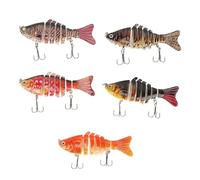 RiToEasysports Señuelo Múltiple, 7 Segmentos Vidas de Pesca Rígida para Pescarse con Caja de Almacenamiento, Señuelo Múltiple para Agua Dulce y Agua Salada