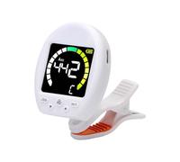 RiToEasysports Sintonizador Cromático con Pantalla Colorida Grande, Rotación de 360 grados, Compacto y Fácil de Usar, Múltiples Modos de Ajuste, Alta Sensibilidad y Precisión, para Violín de (WHITE)