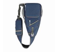 RiToEasysports Sling Mochila Bolsa de Cuerpo Cruzado con Orificio de Auriculares Strip Reflexión para Viajes Al Aire Senderismo de Color Gris Oscuro de Color Gris Oscuro (BLUE)